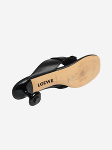 Loewe Black Toy Panta Toe Post sandal heels - size EU 38