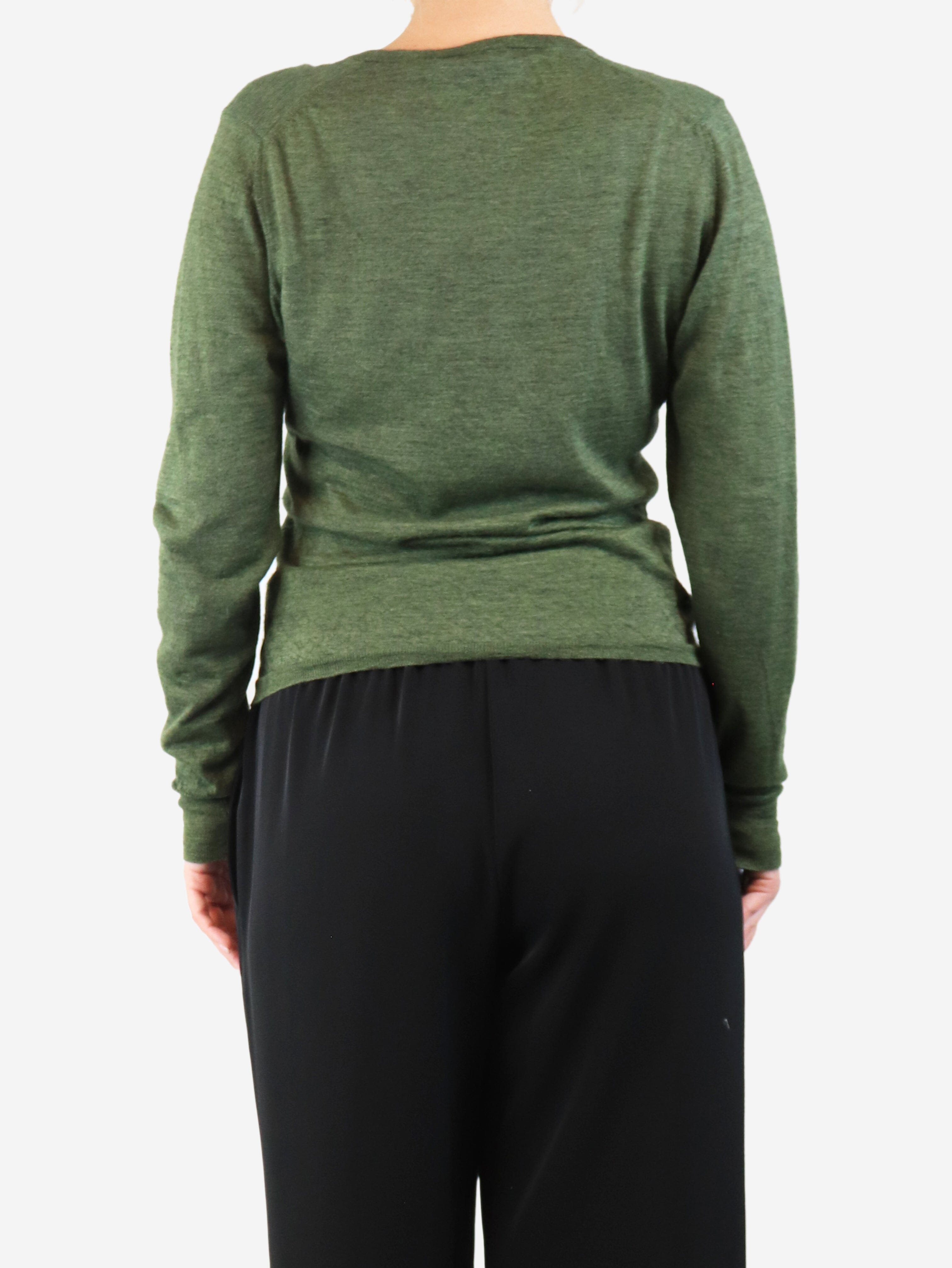 Green fine knit sweater - size UK 12 Knitwear Etro 