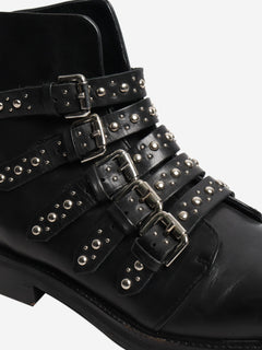 Black leather studded ankle boots - size EU 38 Boots Maje 