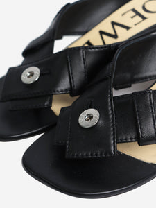 Loewe Black Toy Panta Toe Post sandal heels - size EU 38