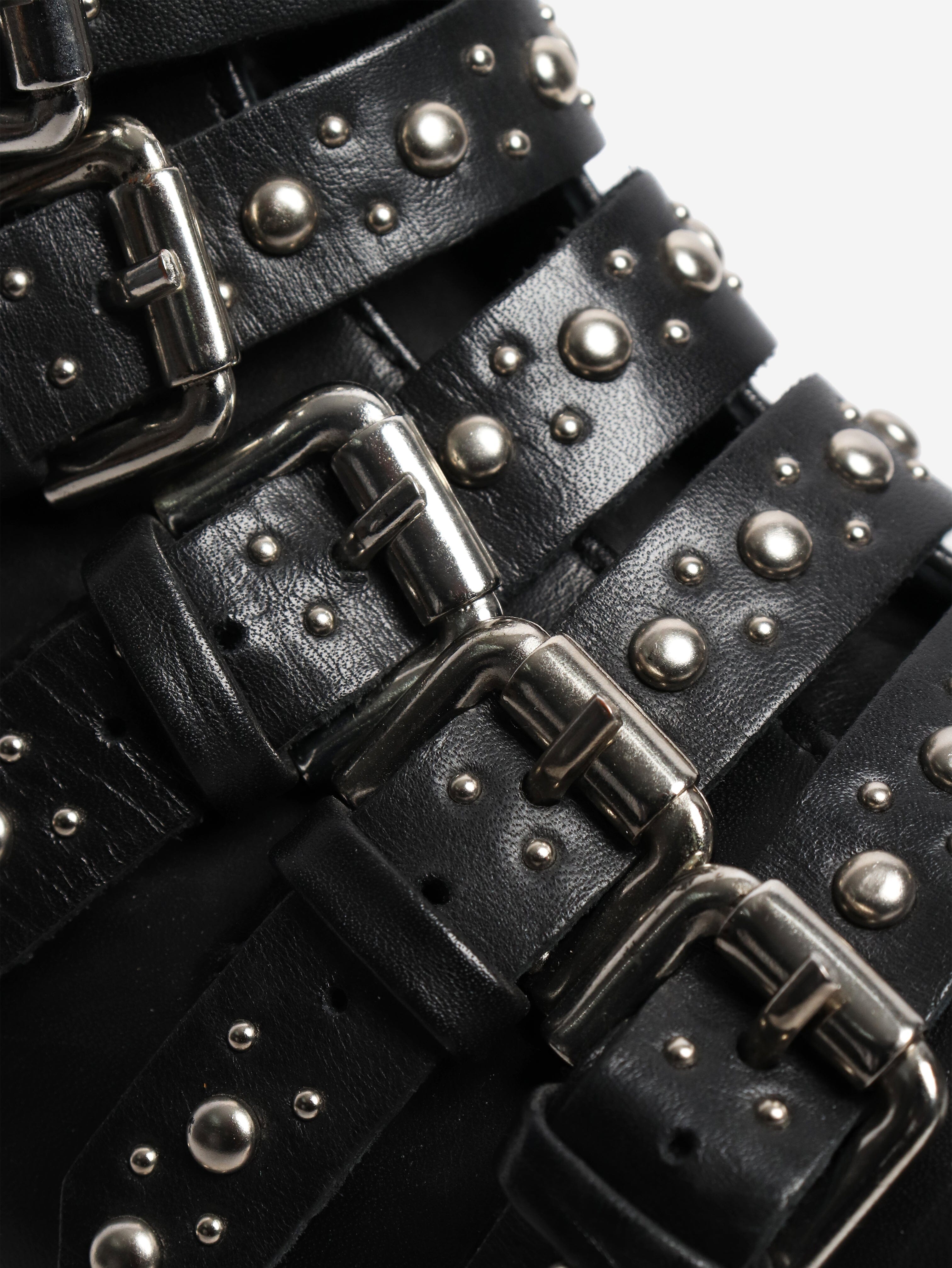 Black leather studded ankle boots - size EU 38 Boots Maje 