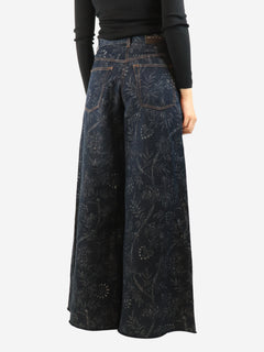 Dark blue floral wide-leg jeans - size UK 8 Denim Etro 