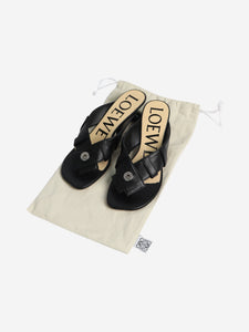 Loewe Black Toy Panta Toe Post sandal heels - size EU 38