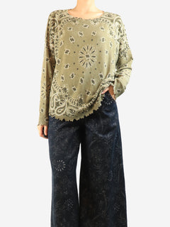 Marl khaki Mela bandana bico sweater - size UK 10 Knitwear Kujten 
