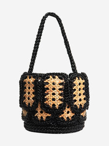 Mehry Mu Neutral woven raffia top handle bag