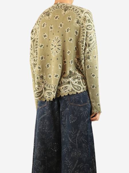 Marl khaki Mela bandana bico sweater - size UK 10 alternate image