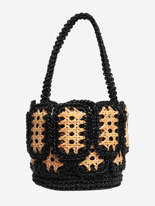 Mehry Mu Neutral woven raffia top handle bag