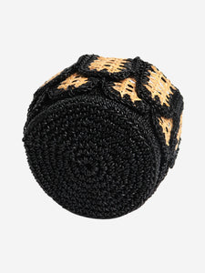 Mehry Mu Neutral woven raffia top handle bag