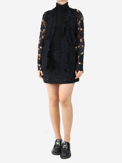 Black floral lace top - size UK 12 Tops Giorgio Armani 