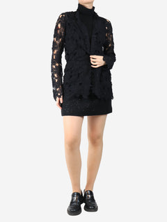 Black floral lace top - size UK 12 Tops Giorgio Armani 