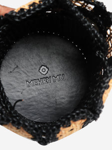 Mehry Mu Neutral woven raffia top handle bag