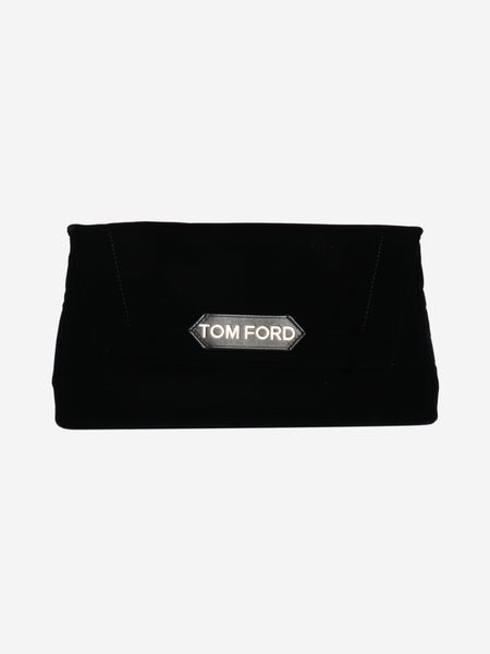 Black velvet chain shoulder bag product image