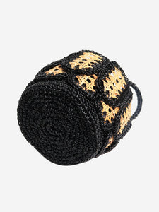 Mehry Mu Neutral woven raffia top handle bag