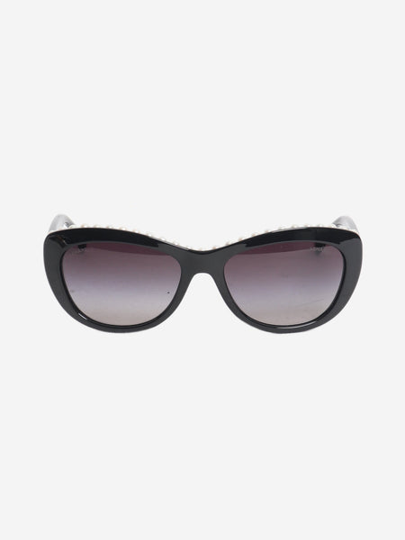 Black faux pearl cat-eye sunglasses product image