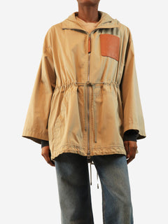 Sandstone hooded Anagram patch-pocket jacket - size UK 8 Coats & Jackets Loewe 