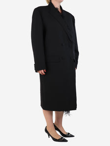 Valentino Black double-breasted wool coat - size UK 14