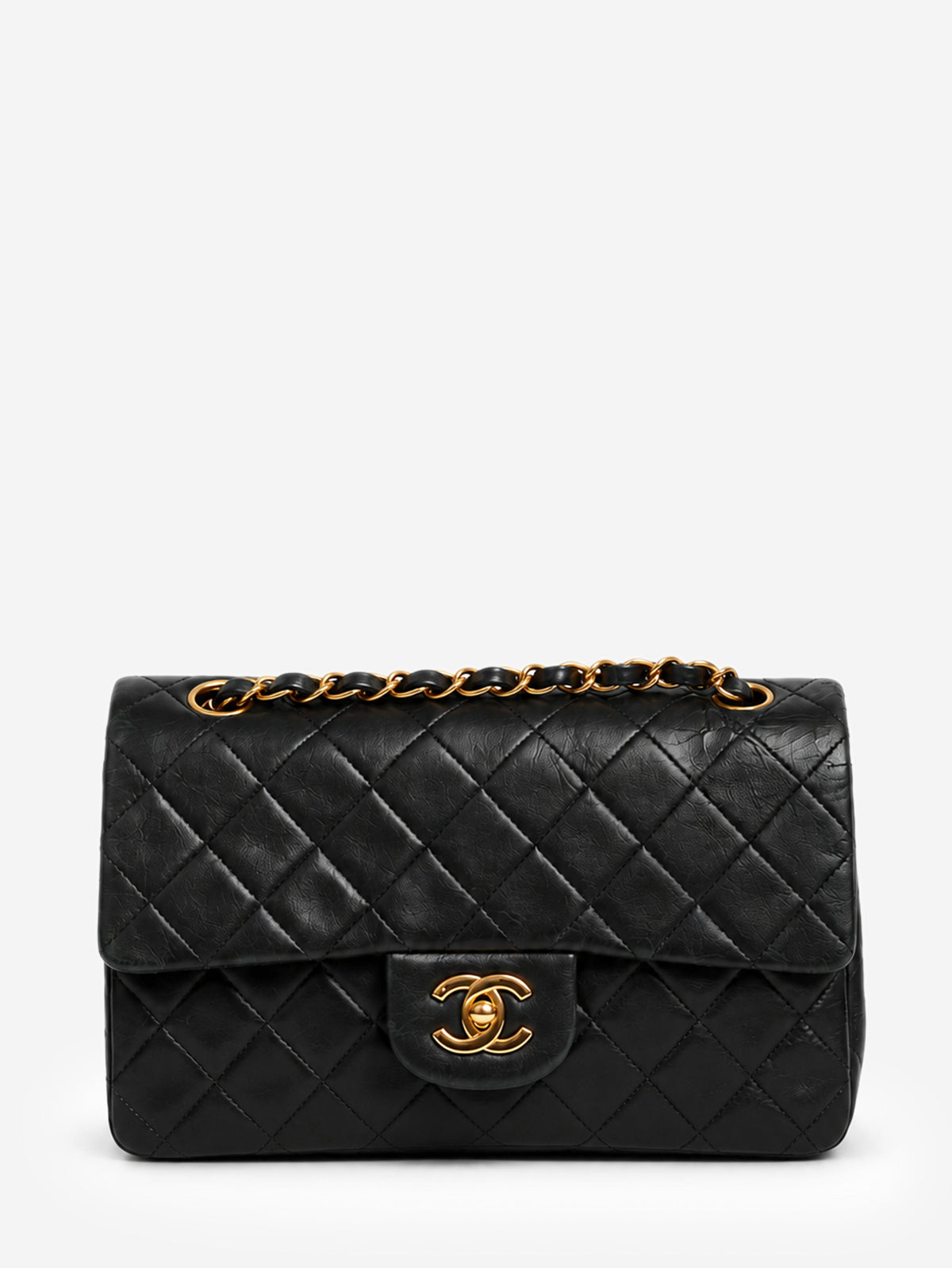 Chanel black lambskin Classic Double Flap bag