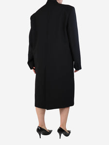 Valentino Black double-breasted wool coat - size UK 14