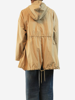 Sandstone hooded Anagram patch-pocket jacket - size UK 8 Coats & Jackets Loewe 