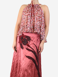 Pink Fabino printed georgette top - size UK 8 Tops Isabel Marant Etoile 