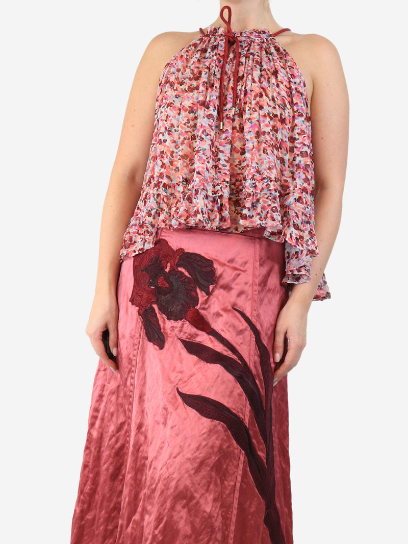 Pink Fabino printed georgette top - size UK 8 Tops Isabel Marant Etoile 