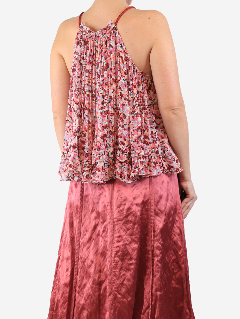 Pink Fabino printed georgette top - size UK 8 Tops Isabel Marant Etoile 