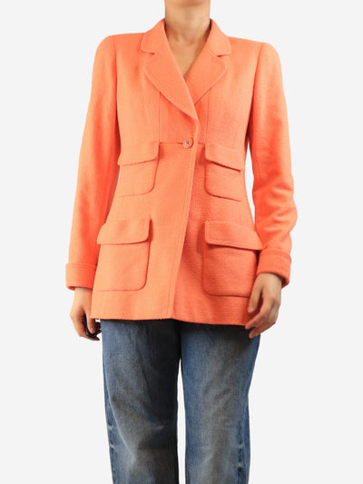 Vintage SS97 coral tweed jacket - size UK 14 Coats & Jackets Chanel 