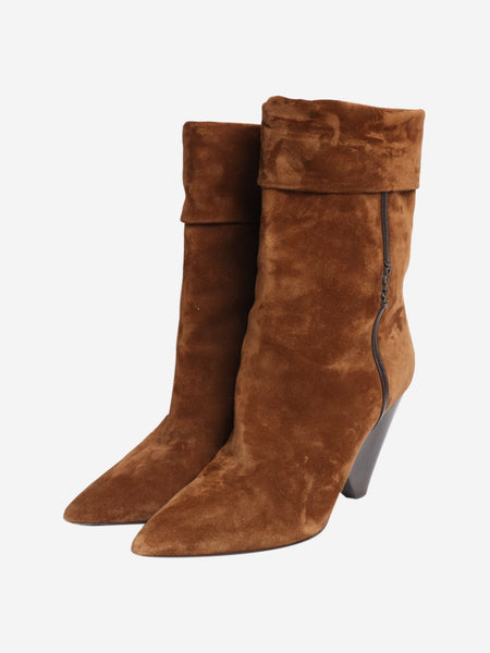 Brown suede ankle boots - size EU 40 alternate image