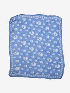 Alexander McQueen Blue and white skull printed scarf