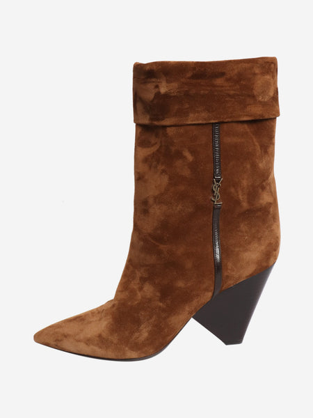 Brown suede ankle boots - size EU 40 product image