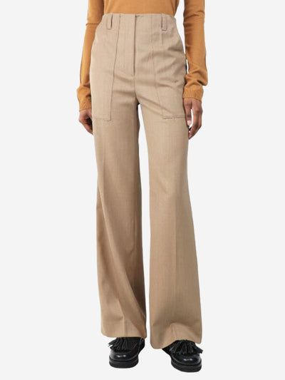 Camel brown Ruth wool trousers - size UK 14 Trousers Issue Twelve 