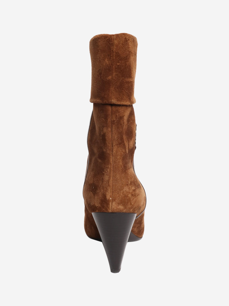 Brown suede ankle boots - size EU 40 Boots Saint Laurent 