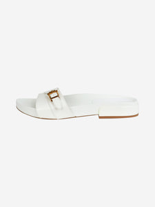 Gabriela Hearst White leather buckled flat sandals - size EU 42