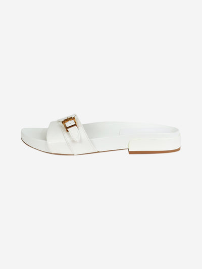 White leather buckled flat sandals - size EU 42 Flat Sandals Gabriela Hearst 