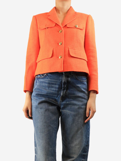 Orange button up cotton jacket - size UK 10 Coats & Jackets ME+EM 