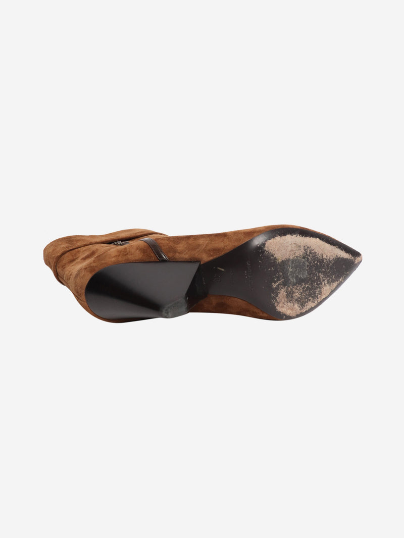 Brown suede ankle boots - size EU 40 Boots Saint Laurent 