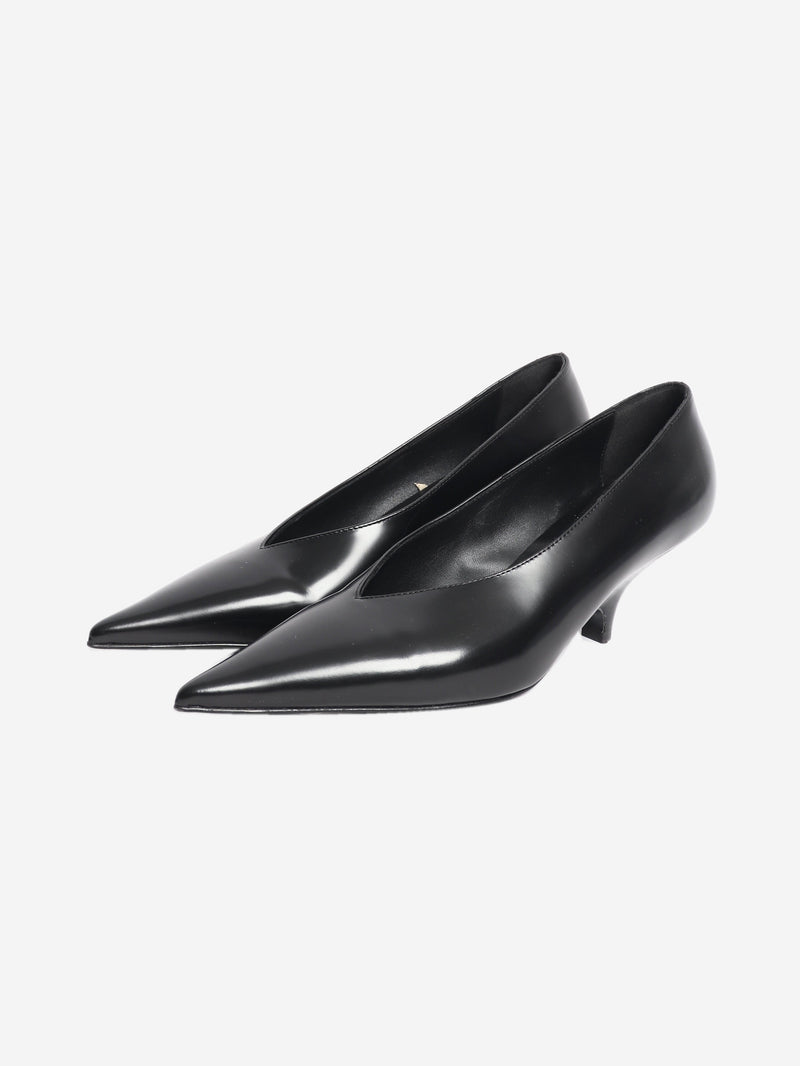 Black sharp nappa kitten pumps - size EU 38 Heels Toteme 