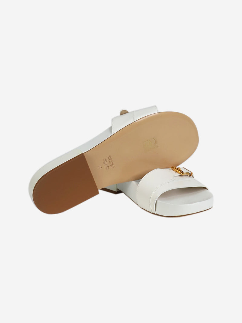White leather buckled flat sandals - size EU 42 Flat Sandals Gabriela Hearst 