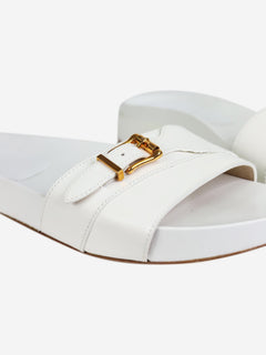 White leather buckled flat sandals - size EU 42 Flat Sandals Gabriela Hearst 