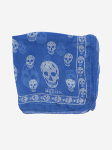 Alexander McQueen Blue and white skull printed scarf