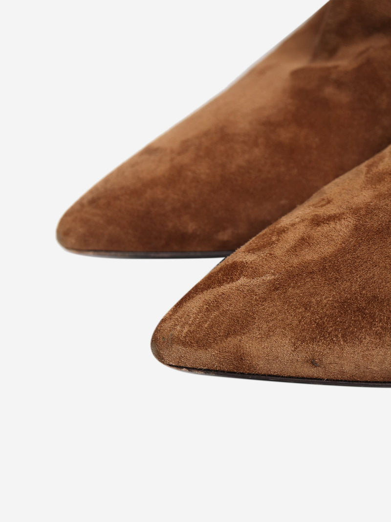 Brown suede ankle boots - size EU 40 Boots Saint Laurent 