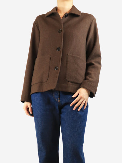 Chocolate brown yak-blend jacket - size UK 8 Coats & Jackets Margaret Howell 