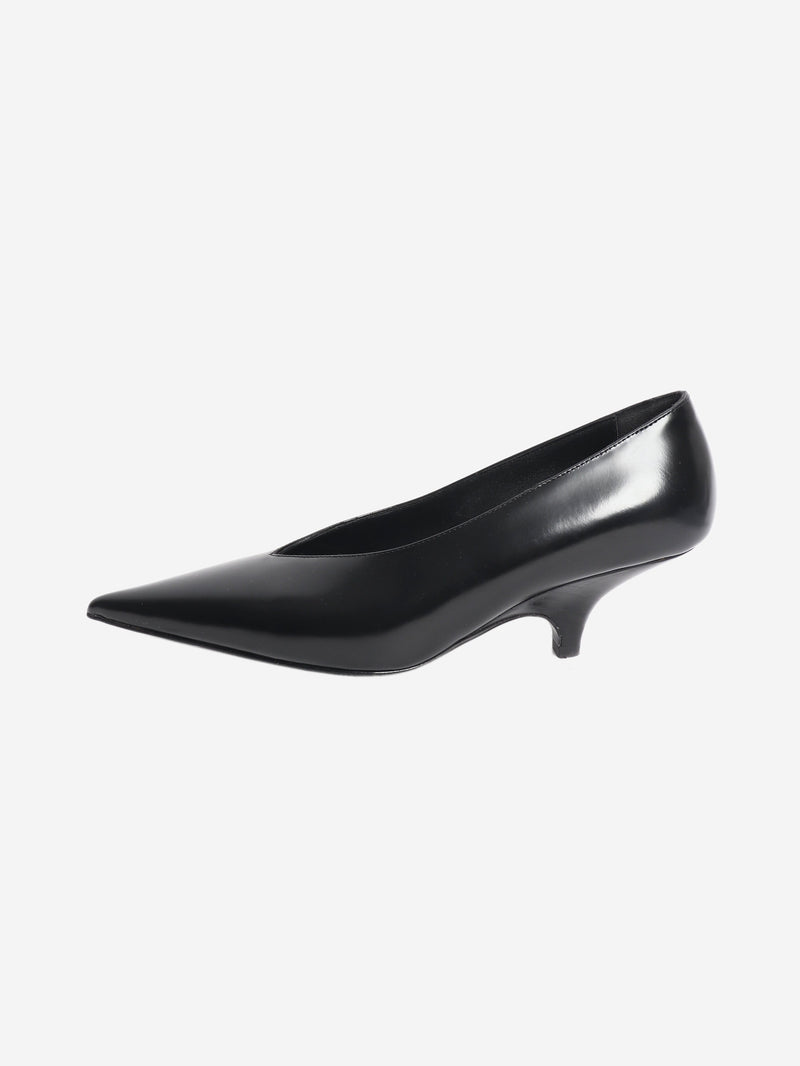 Black sharp nappa kitten pumps - size EU 38 Heels Toteme 