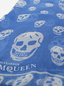 Alexander McQueen Blue and white skull printed scarf