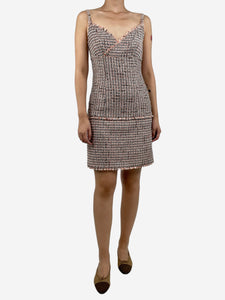 Chanel Multi sleeveless boucle mini dress - size UK 12