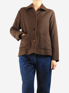 Chocolate brown yak-blend jacket - size UK 8 Coats & Jackets Margaret Howell 