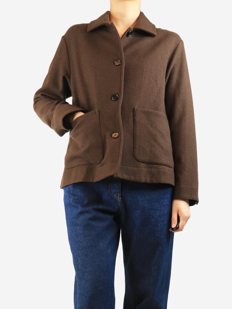 Chocolate brown yak-blend jacket - size UK 8 Coats & Jackets Margaret Howell 