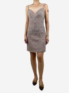 Chanel Multi sleeveless boucle mini dress - size UK 12