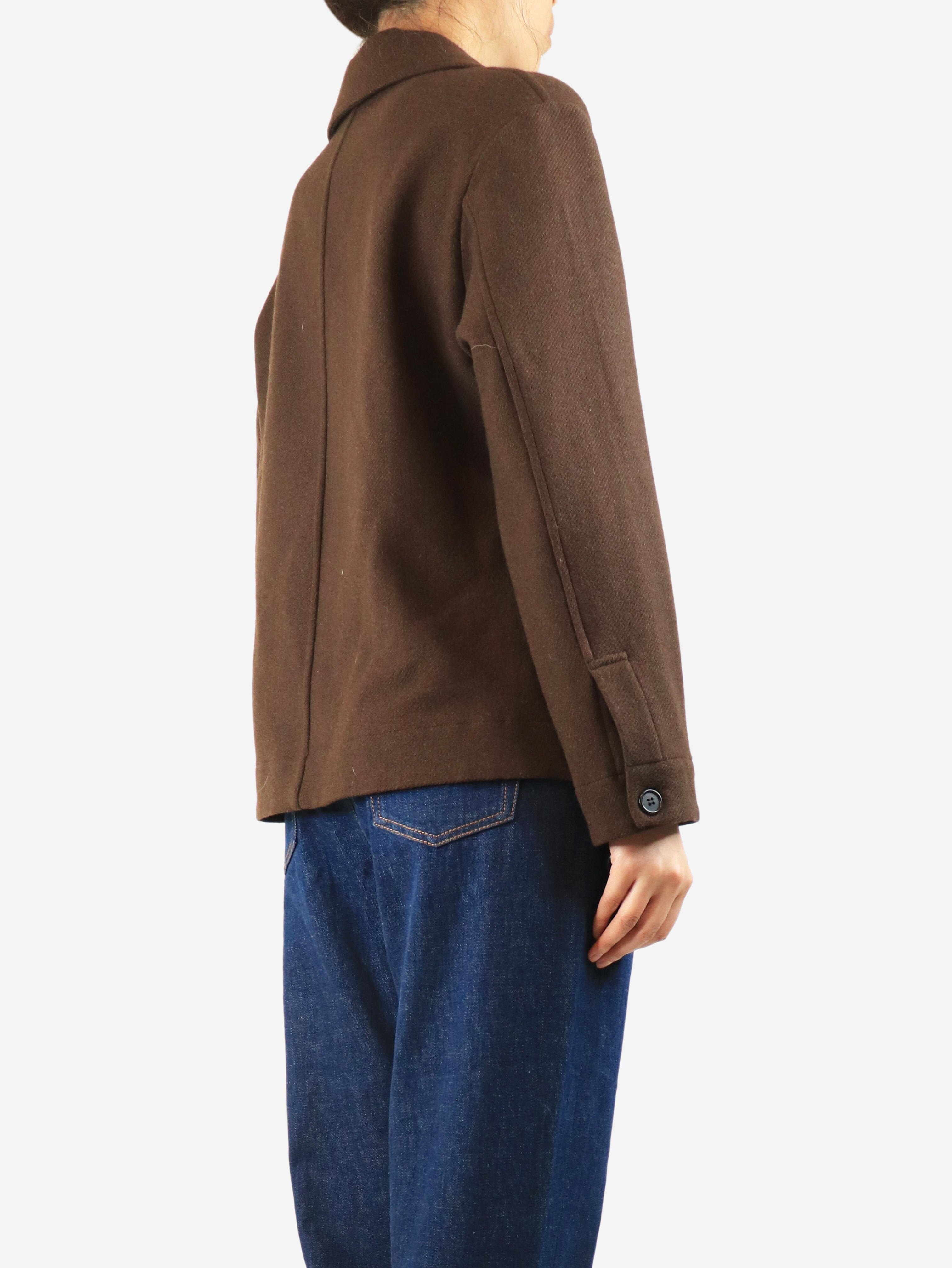 Chocolate brown yak-blend jacket - size UK 8 Coats & Jackets Margaret Howell 