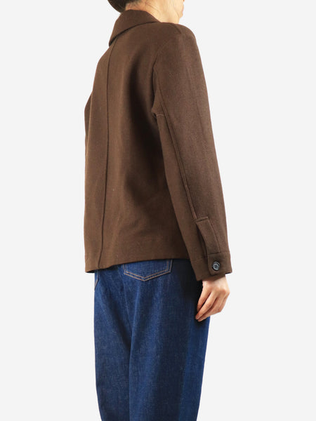 Chocolate brown yak-blend jacket - size UK 8 alternate image